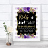 Gold & Purple Stripes Kids Table Personalized Wedding Sign