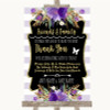 Gold & Purple Stripes Photo Guestbook Friends & Family Personalized Wedding Sign