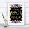 Gold & Purple Stripes Bucket List Personalized Wedding Sign