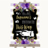 Gold & Purple Stripes Photobooth This Way Left Personalized Wedding Sign