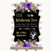 Gold & Purple Stripes Wishing Tree Personalized Wedding Sign