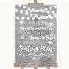 Grey Watercolour Lights All Family No Seating Plan Personalized Wedding Sign
