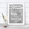 Grey Watercolour Lights Bucket List Personalized Wedding Sign