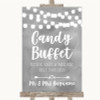 Grey Watercolour Lights Candy Buffet Personalized Wedding Sign