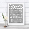 Grey Watercolour Lights Card Post Box Personalized Wedding Sign