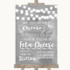 Grey Watercolour Lights Cheeseboard Cheese Song Personalized Wedding Sign