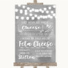 Grey Watercolour Lights Cheesecake Cheese Song Personalized Wedding Sign