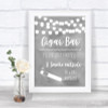 Grey Watercolour Lights Cigar Bar Personalized Wedding Sign