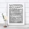 Grey Watercolour Lights Confetti Personalized Wedding Sign