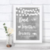 Grey Watercolour Lights Dad Walk Down The Aisle Personalized Wedding Sign