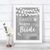 Grey Watercolour Lights Daddy Here Comes Your Bride Personalized Wedding Sign