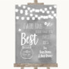 Grey Watercolour Lights Date Jar Guestbook Personalized Wedding Sign