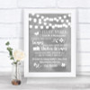 Grey Watercolour Lights Don't Post Photos Facebook Personalized Wedding Sign