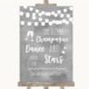 Grey Watercolour Lights Drink Champagne Dance Stars Personalized Wedding Sign