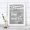 Grey Watercolour Lights Guest Tree Leaf Personalized Wedding Sign