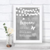 Grey Watercolour Lights Important Special Dates Personalized Wedding Sign