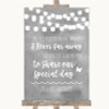 Grey Watercolour Lights In Our Thoughts Personalized Wedding Sign