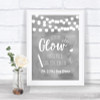 Grey Watercolour Lights Let Love Glow Glowstick Personalized Wedding Sign