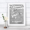 Grey Watercolour Lights Let Love Sparkle Sparkler Send Off Wedding Sign