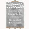 Grey Watercolour Lights Light Up The Sky Rule The World Wedding Sign