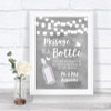 Grey Watercolour Lights Message In A Bottle Personalized Wedding Sign