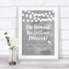 Grey Watercolour Lights My Humans Are Getting Married Personalized Wedding Sign