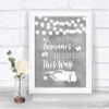 Grey Watercolour Lights Photobooth This Way Left Personalized Wedding Sign