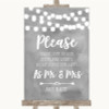 Grey Watercolour Lights Share Your Wishes Personalized Wedding Sign