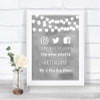 Grey Watercolour Lights Social Media Hashtag Photos Personalized Wedding Sign
