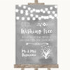 Grey Watercolour Lights Wishing Tree Personalized Wedding Sign