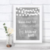 Grey Watercolour Lights Wishing Well Message Personalized Wedding Sign