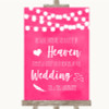 Hot Fuchsia Pink Watercolour Lights Heaven Loved Ones Personalized Wedding Sign