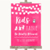 Hot Fuchsia Pink Watercolour Lights Kids Table Personalized Wedding Sign