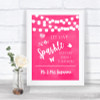 Hot Fuchsia Pink Lights Let Love Sparkle Sparkler Send Off Wedding Sign