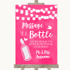 Hot Fuchsia Pink Watercolour Lights Message In A Bottle Wedding Sign