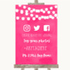 Hot Fuchsia Pink Watercolour Lights Social Media Hashtag Photos Wedding Sign