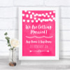 Hot Fuchsia Pink Watercolour Lights We Are Getting Married Wedding Sign