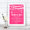 Hot Fuchsia Pink Watercolour Lights Wedpics App Photos Personalized Wedding Sign