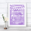 Lilac Watercolour Lights Alcohol Bar Love Story Personalized Wedding Sign