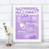 Lilac Watercolour Lights Alcohol Says You Can Dance Personalized Wedding Sign