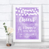 Lilac Watercolour Lights Cheers To Love Personalized Wedding Sign