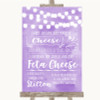 Lilac Watercolour Lights Cheesecake Cheese Song Personalized Wedding Sign
