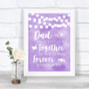 Lilac Watercolour Lights Dad Walk Down The Aisle Personalized Wedding Sign