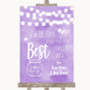 Lilac Watercolour Lights Date Jar Guestbook Personalized Wedding Sign