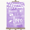 Lilac Watercolour Lights Don't Be Blinded Sunglasses Personalized Wedding Sign