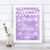 Lilac Watercolour Lights Don't Post Photos Online Social Media Wedding Sign