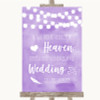 Lilac Watercolour Lights Heaven Loved Ones Personalized Wedding Sign