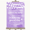 Lilac Watercolour Lights In Our Thoughts Personalized Wedding Sign