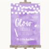 Lilac Watercolour Lights Let Love Glow Glowstick Personalized Wedding Sign