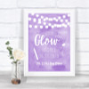 Lilac Watercolour Lights Let Love Glow Glowstick Personalized Wedding Sign